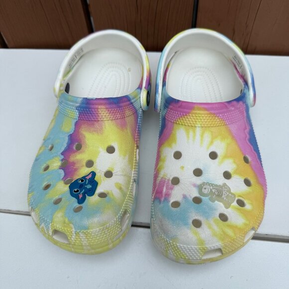 Crocs Classic Clog Tie-Dye Print J5 Kids Size - Picture 3 of 8